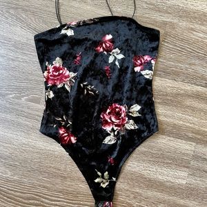 Velvet Floral Bodysuit